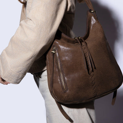 Merrin Convertible Backpack In Buffed Leather - Mocha