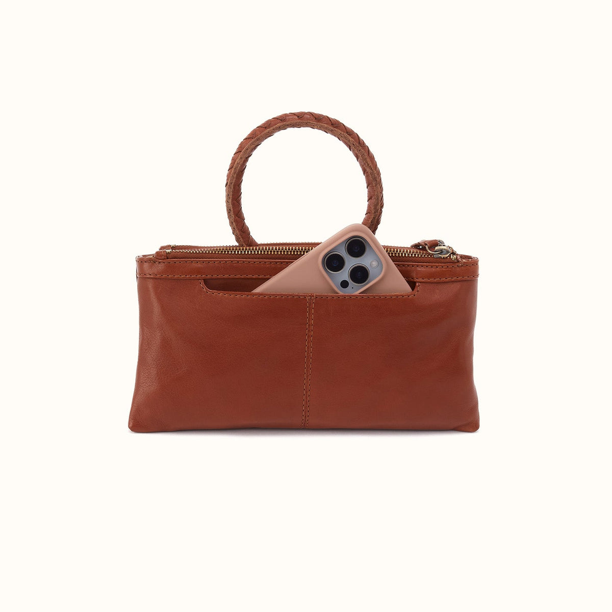 Sable Crossbody In Washed Leather - Kindling Brown