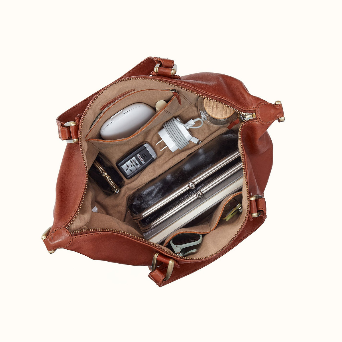 Harley Satchel In Washed Leather - Kindling Brown