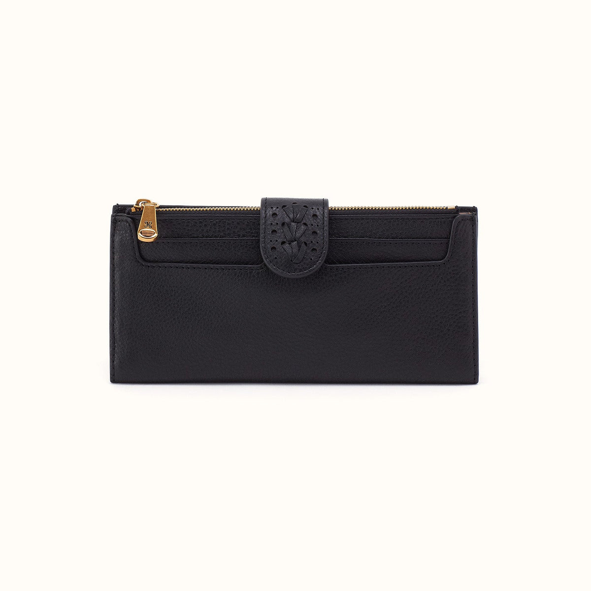 Dunn Continental Wallet In Pebbled Leather - Black