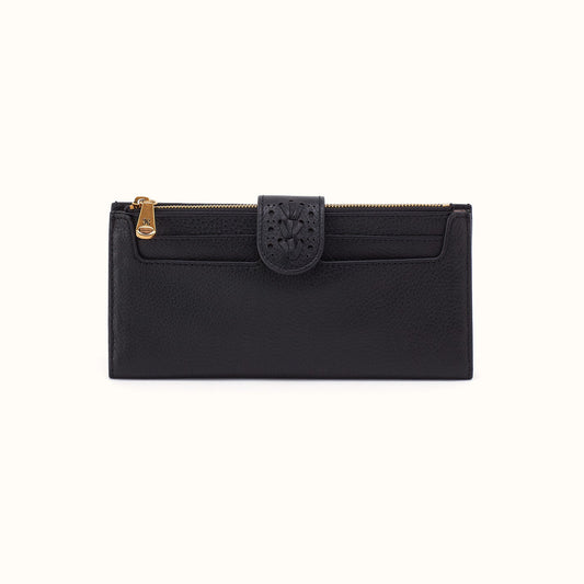 Dunn Continental Wallet In Pebbled Leather - Black