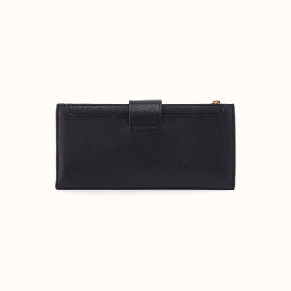 Dunn Continental Wallet In Pebbled Leather - Black