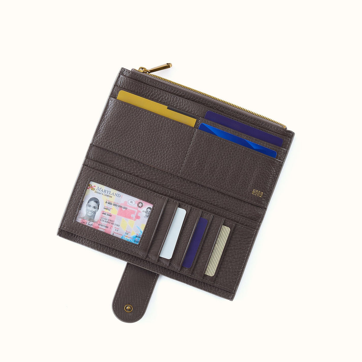 Dunn Continental Wallet In Pebbled Leather - Hearthstone