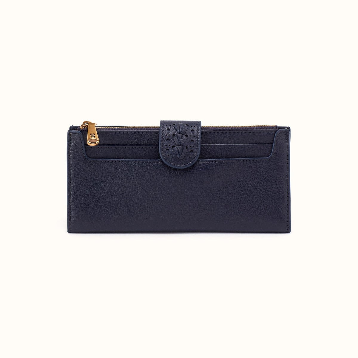 Dunn Continental Wallet In Pebbled Leather - Ink Navy