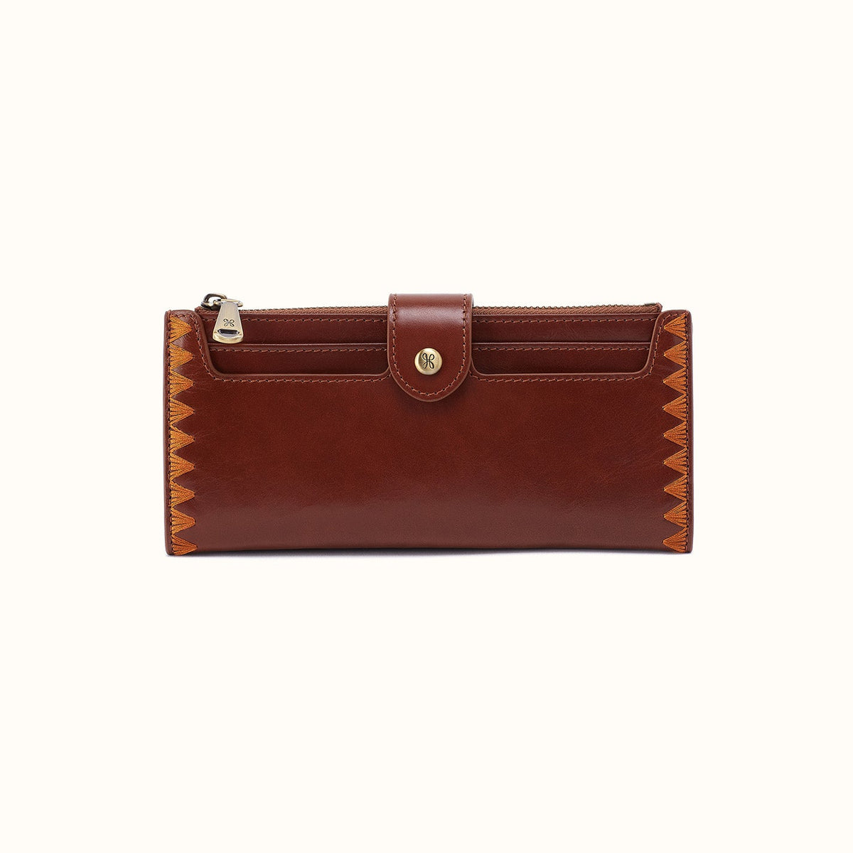 Dunn Continental Wallet In Polished Leather - Harvest Root