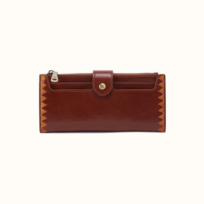 Dunn Continental Wallet In Polished Leather - Harvest Root