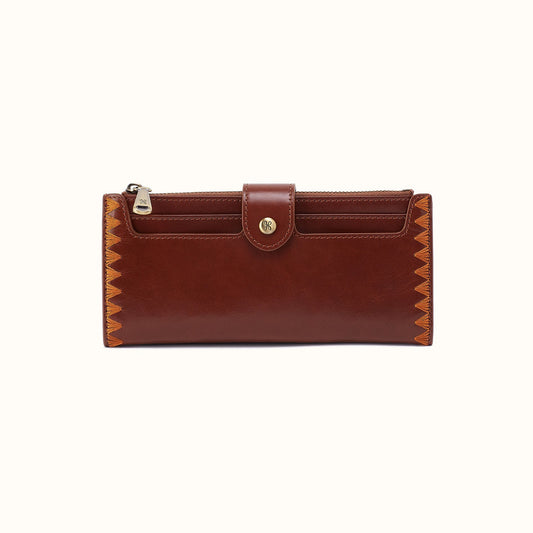 Dunn Continental Wallet In Polished Leather - Harvest Root