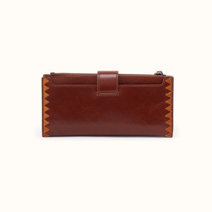 Dunn Continental Wallet In Polished Leather - Harvest Root