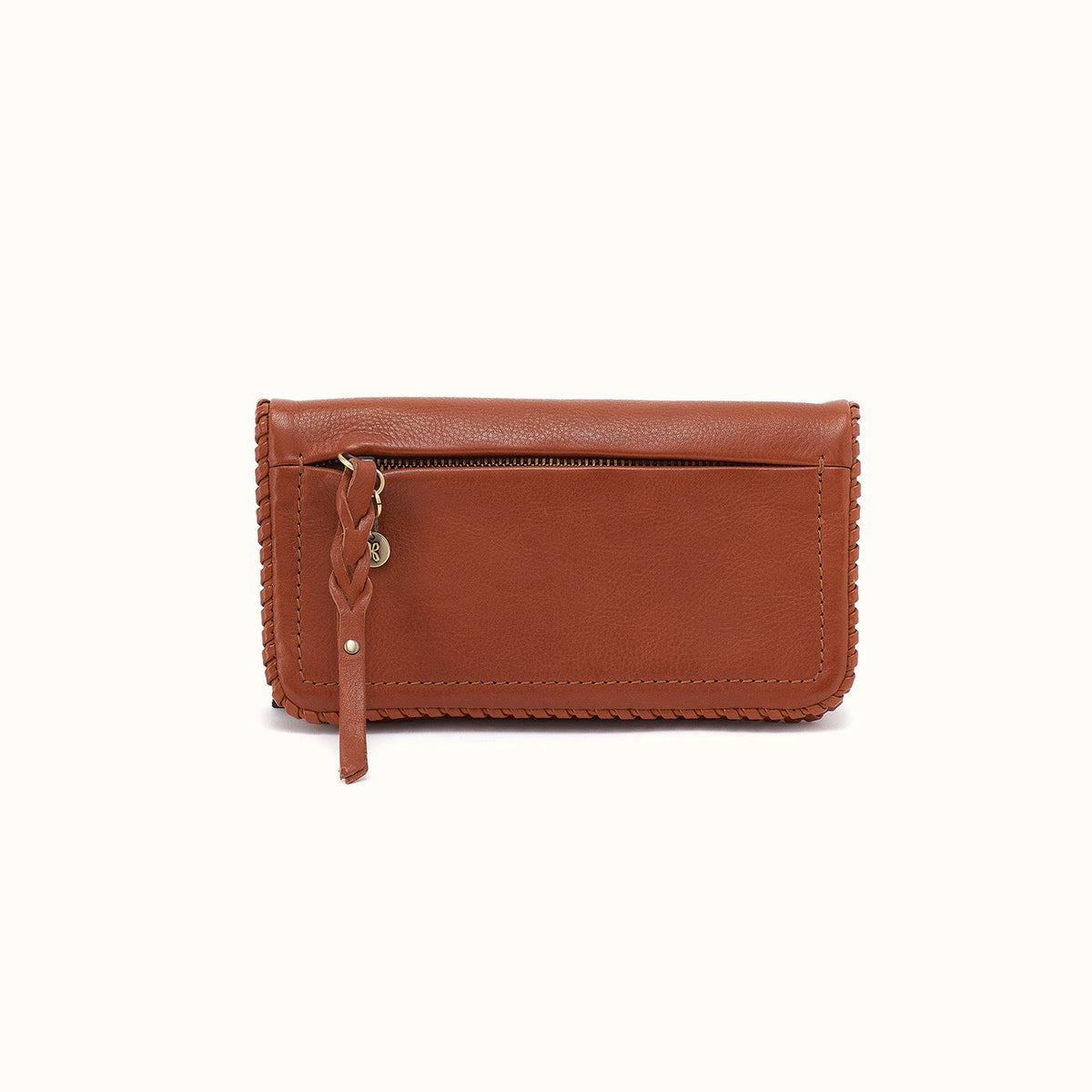 Lumen Continental Wallet In Washed Leather - Kindling Brown