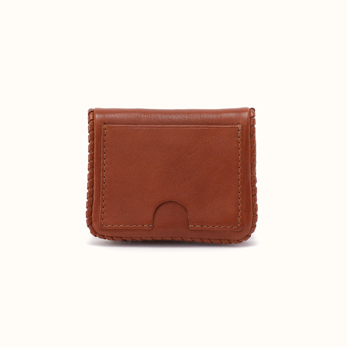 Lumen Mini Wallet In Washed Leather - Kindling Brown