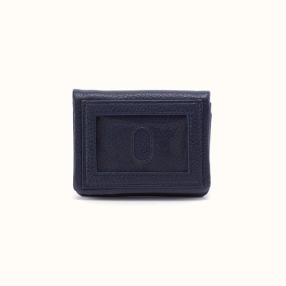Lumen Mini Wallet In Pebbled Leather - Ink Navy