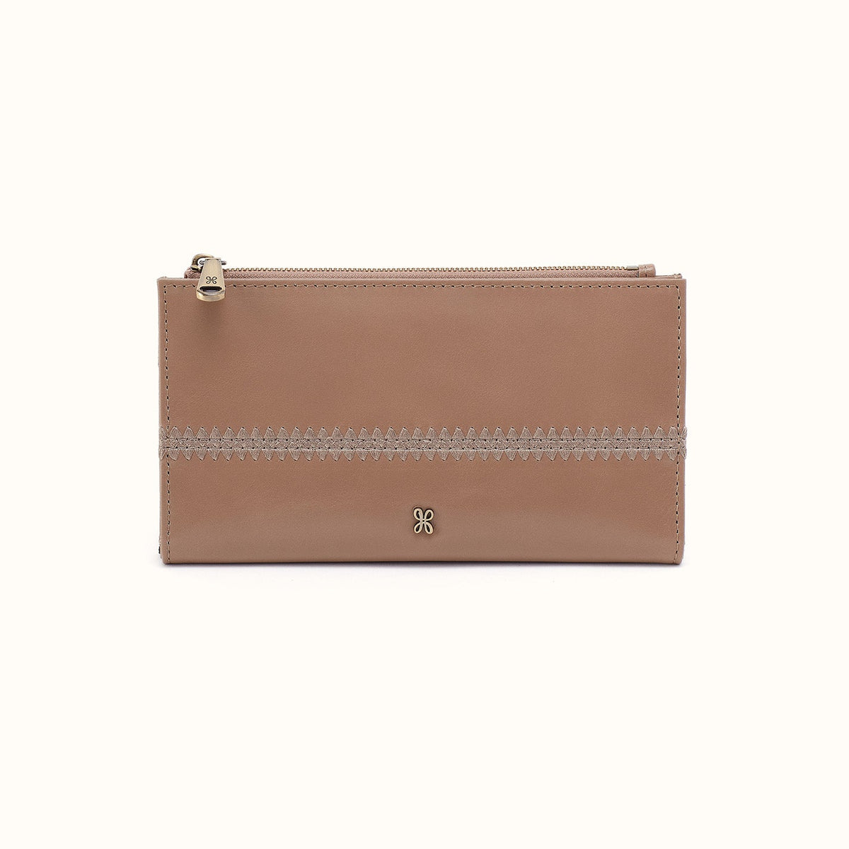 Jill Large Bifold Wallet In Polished Leather - Woodsmoke