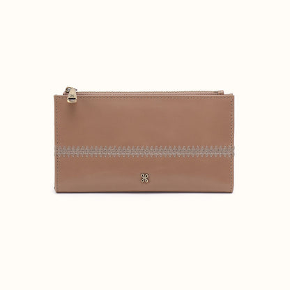 Jill Large Bifold Wallet In Polished Leather - Woodsmoke