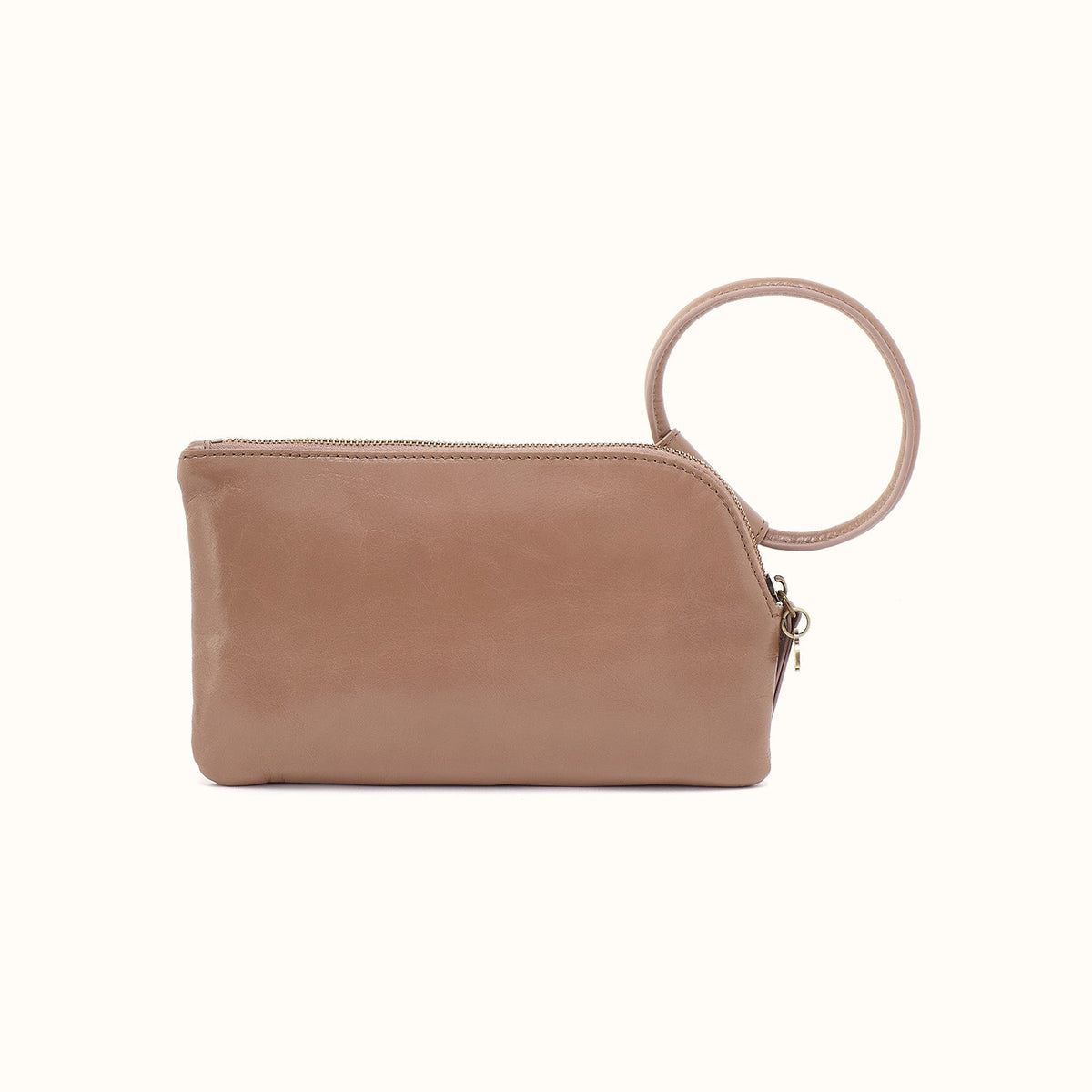 Sable Wristlet In Polished Leather - Woodsmoke