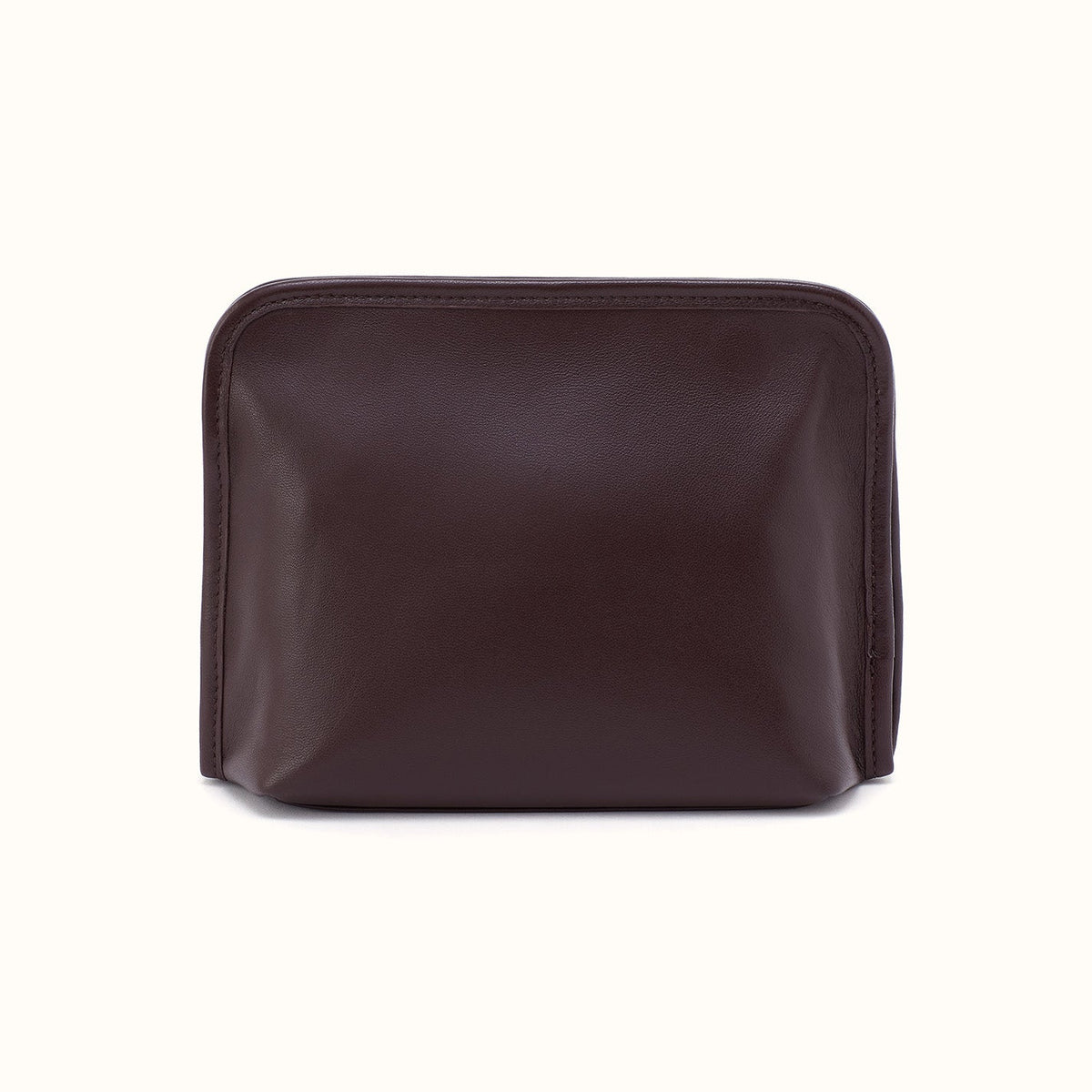 Beauty Cosmetic Pouch In Suede Leather - Dark Cherry