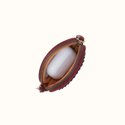 Revolve Small Bag Charm In Suede Leather - Chocolate
