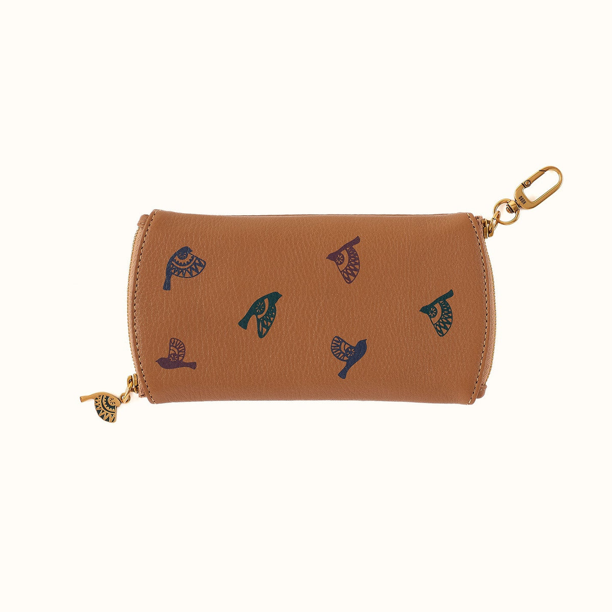 Spark Double Eyeglass Case In Pebbled Leather - Timber Brown