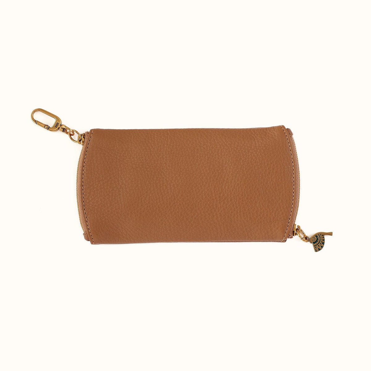 Spark Double Eyeglass Case In Pebbled Leather - Timber Brown