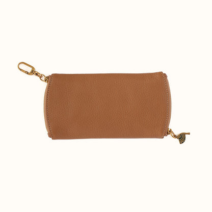 Spark Double Eyeglass Case In Pebbled Leather - Timber Brown