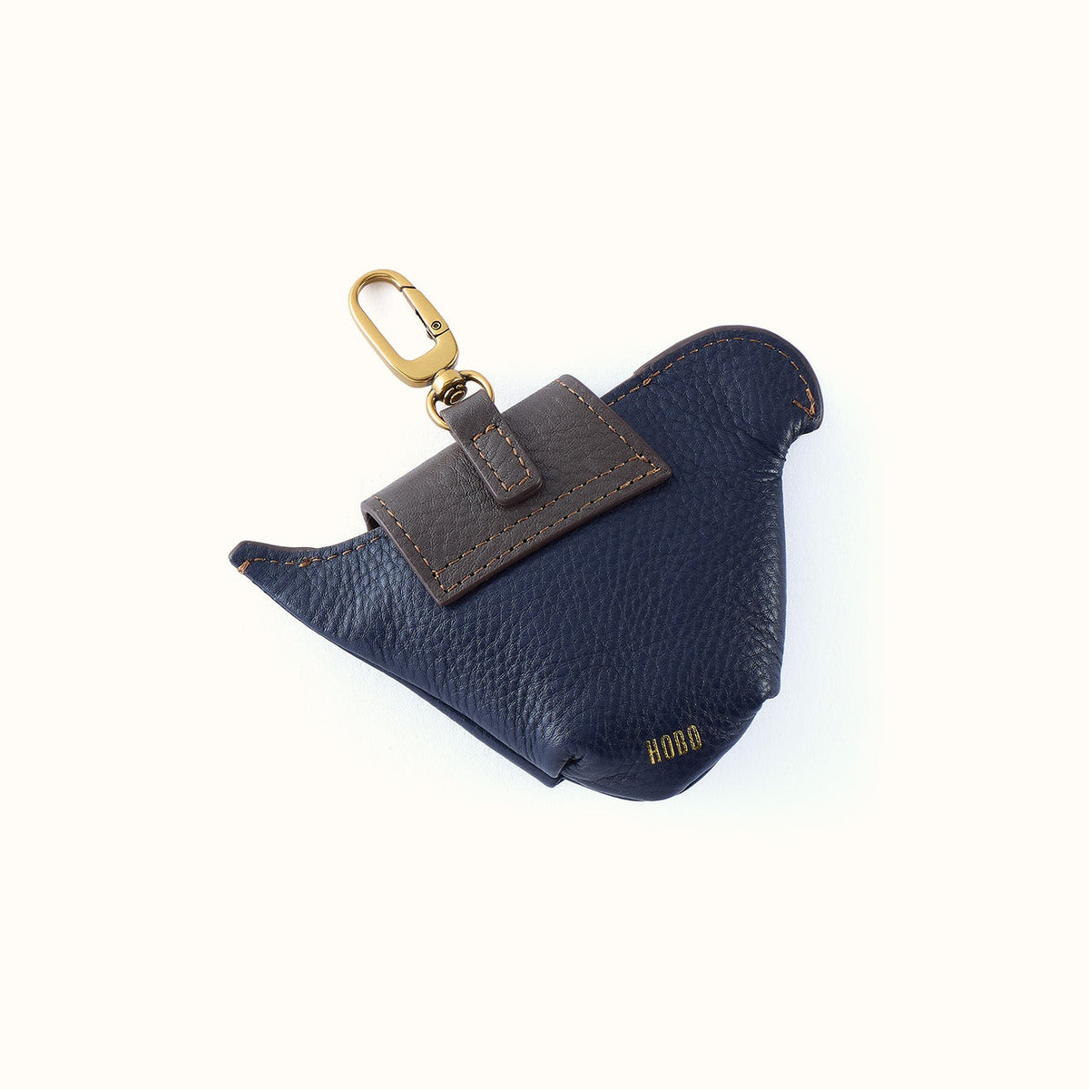 Dove Clip Pouch In Pebbled Leather - Ink Navy