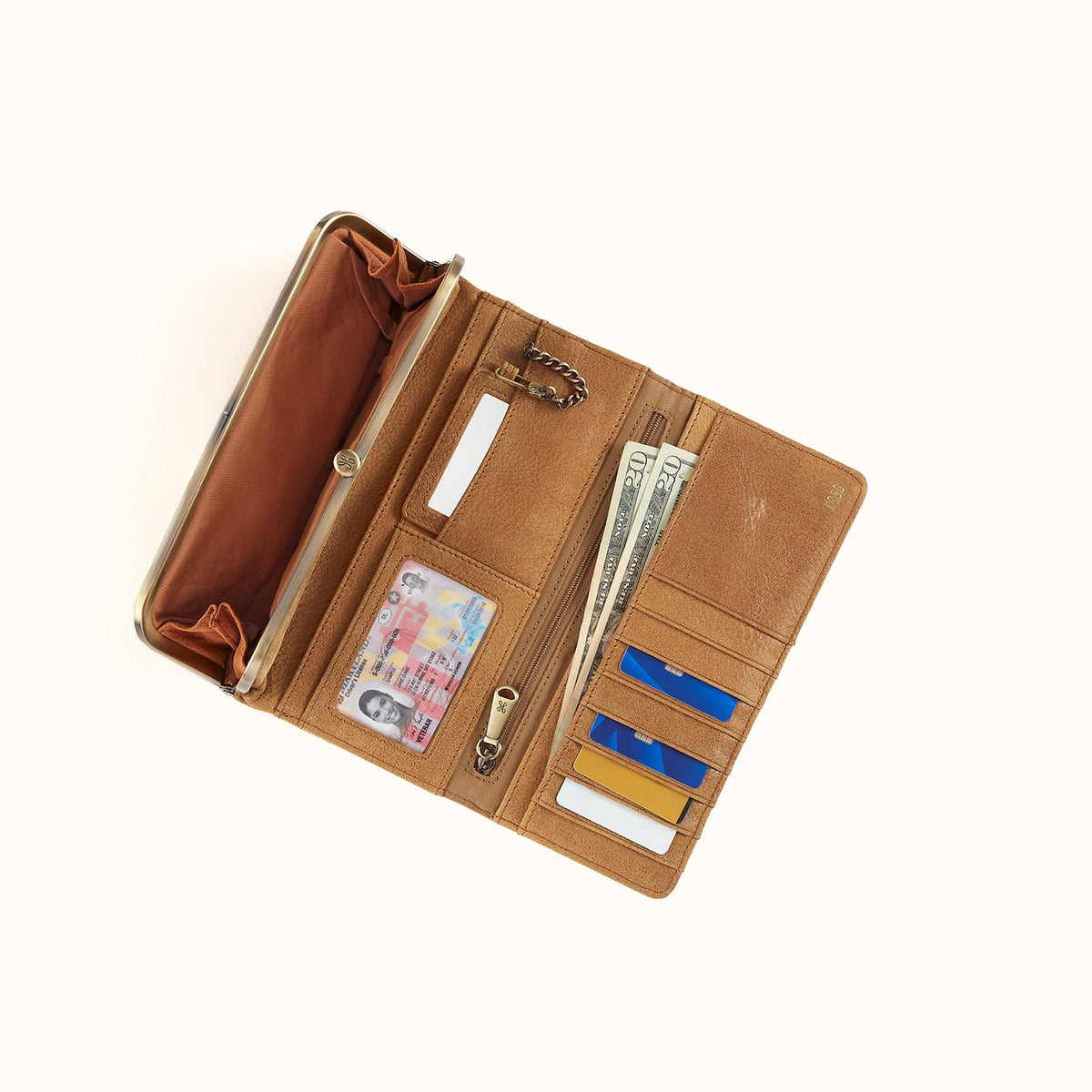 Rachel Continental Wallet In Buffed Leather - Whiskey
