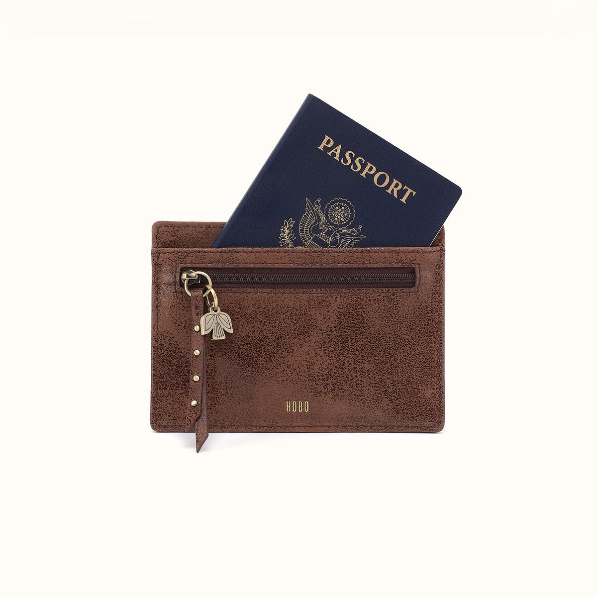 Euro Slide Card Case In Buffed Leather - Mocha