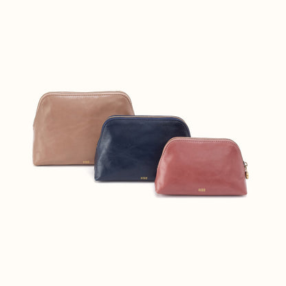 Tri-Pouch In Polished Leather - Multi