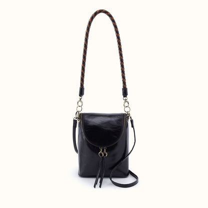 Fern Duo Crossbody In Polished Leather - Black