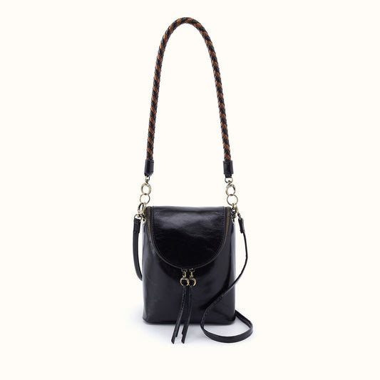 Fern Duo Crossbody In Polished Leather - Black