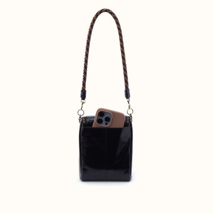 Fern Duo Crossbody In Polished Leather - Black