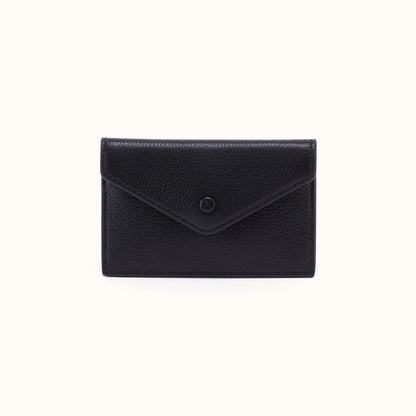 Goldie Card Case in Pebbled Leather - Black