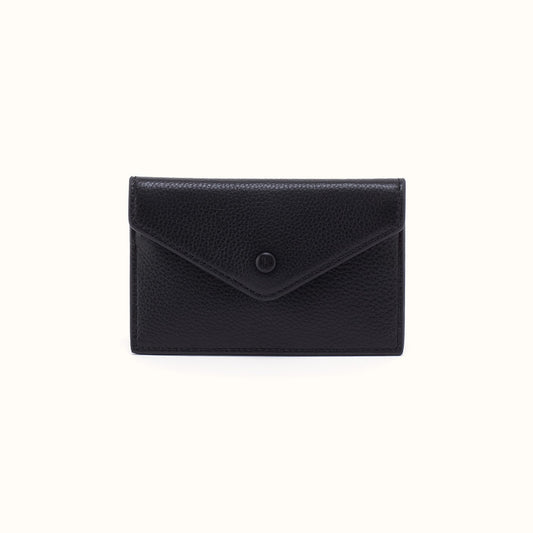 Goldie Card Case in Pebbled Leather - Black