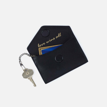 Goldie Card Case in Pebbled Leather - Black