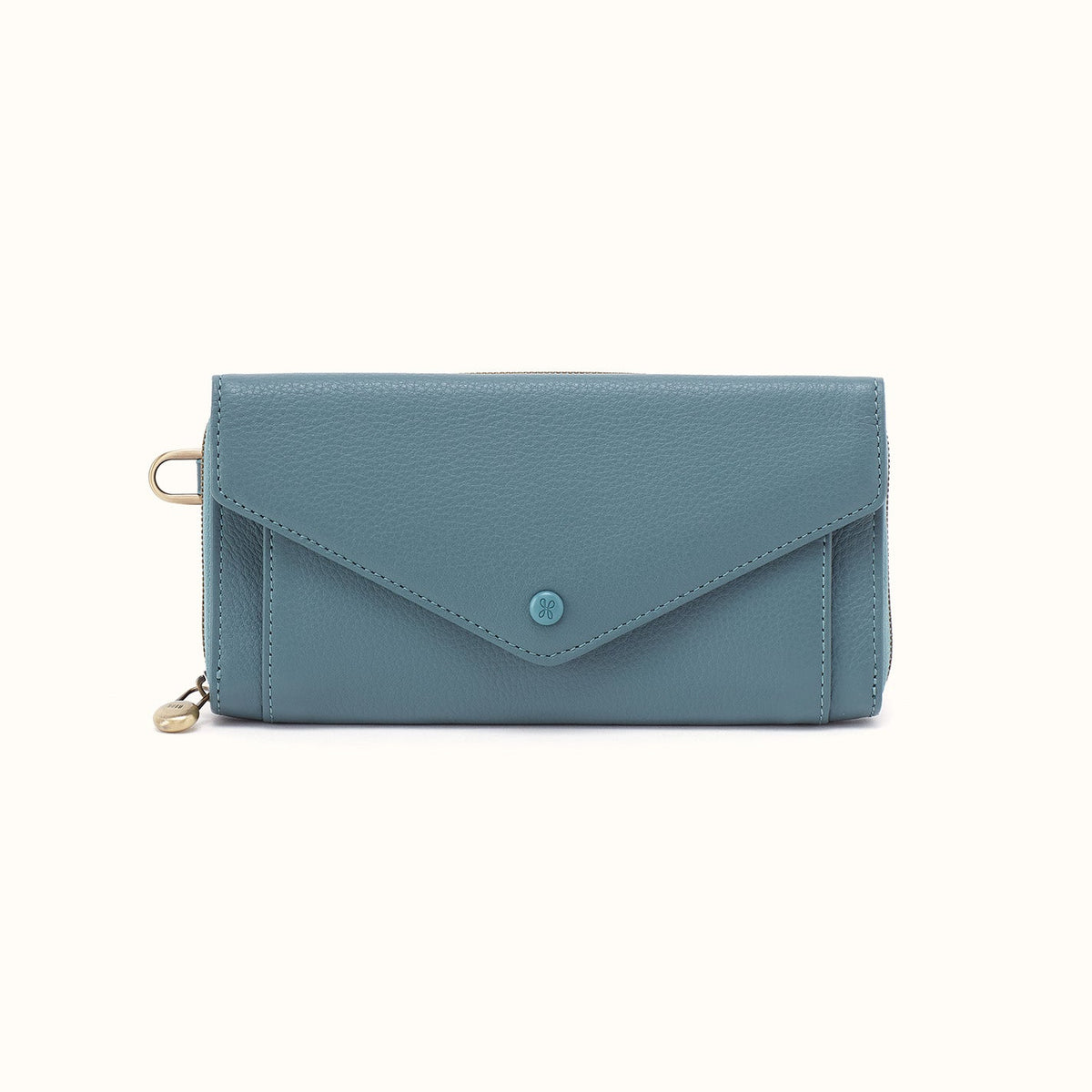 Goldie Large Wallet in Pebbled Leather - Agave Leaf