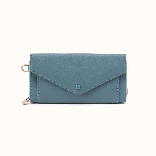 Goldie Large Wallet in Pebbled Leather - Agave Leaf