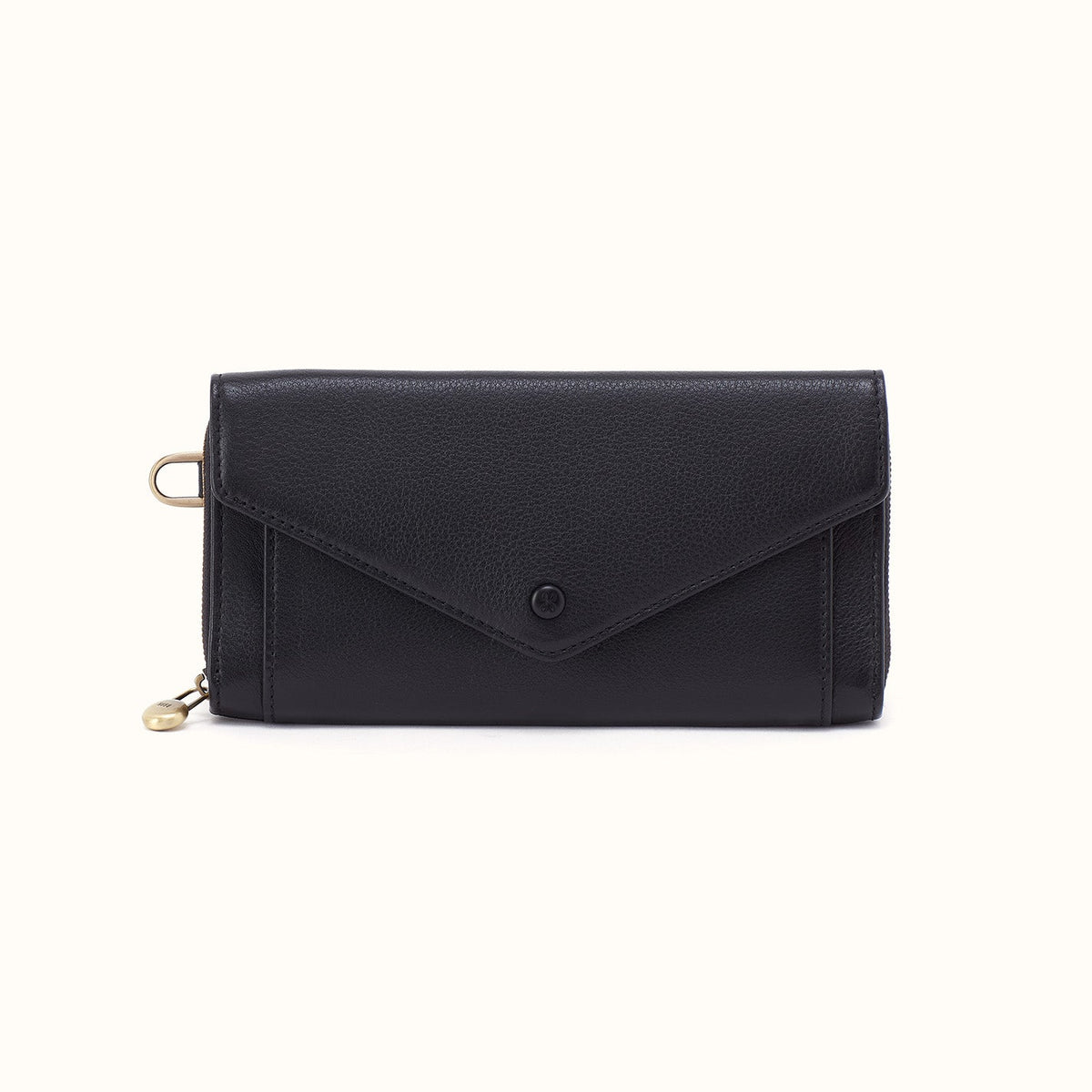 Goldie Large Wallet in Pebbled Leather - Black