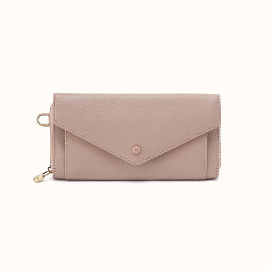 Goldie Large Wallet in Pebbled Leather - Warm Adobe