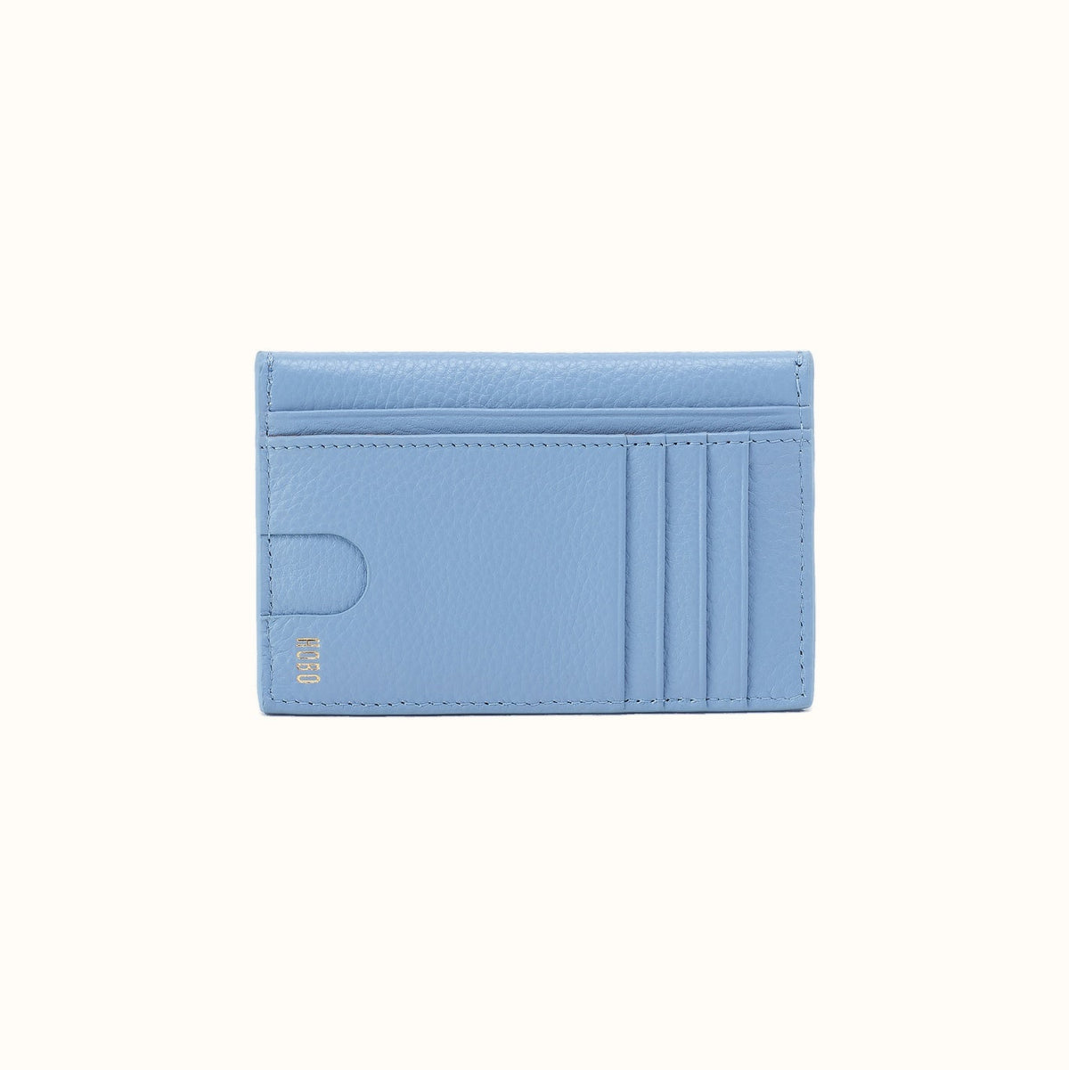 Goldie Card Case In Pebbled Leather - Seabreeze