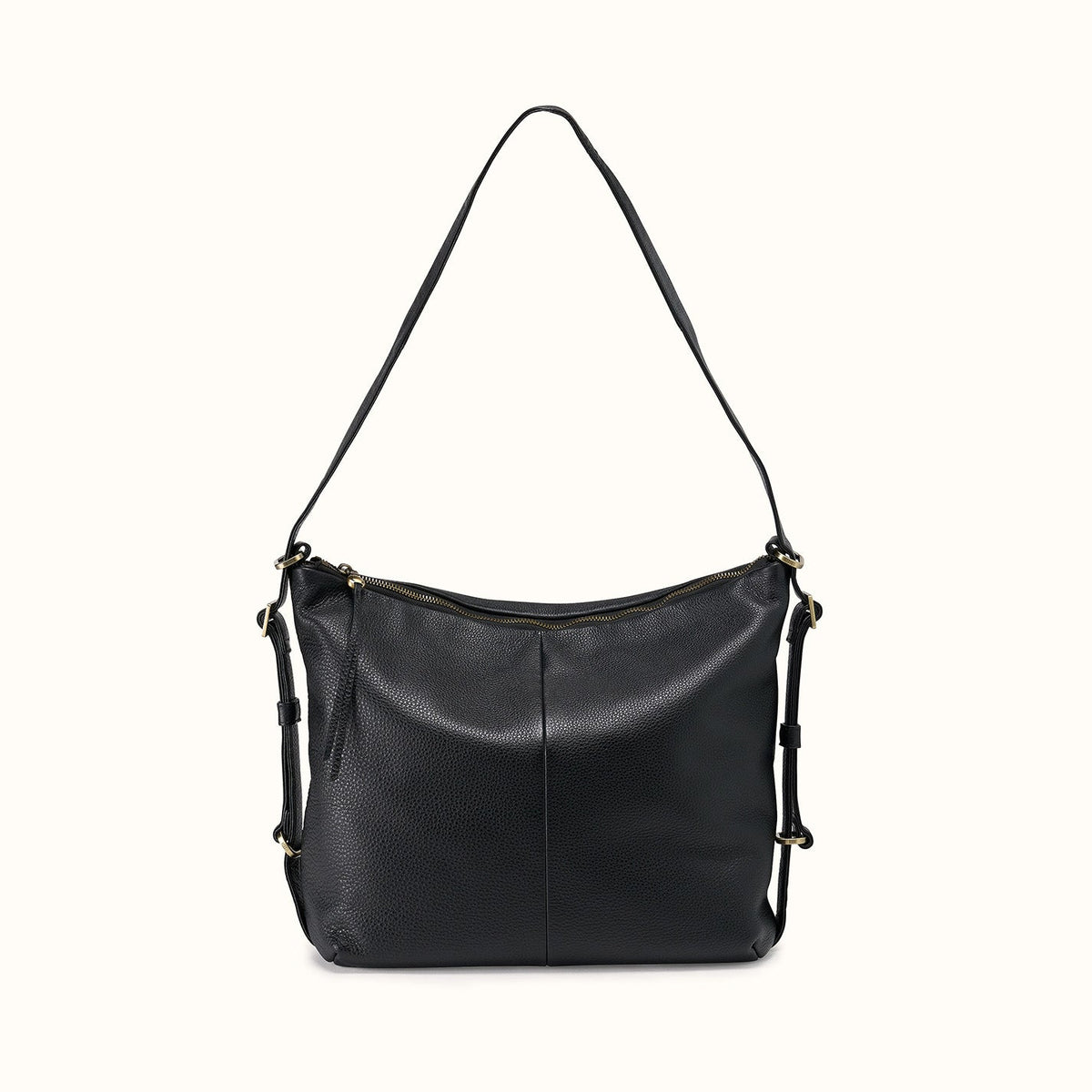 Emily Convertible Backpack in Pebbled Leather - Black