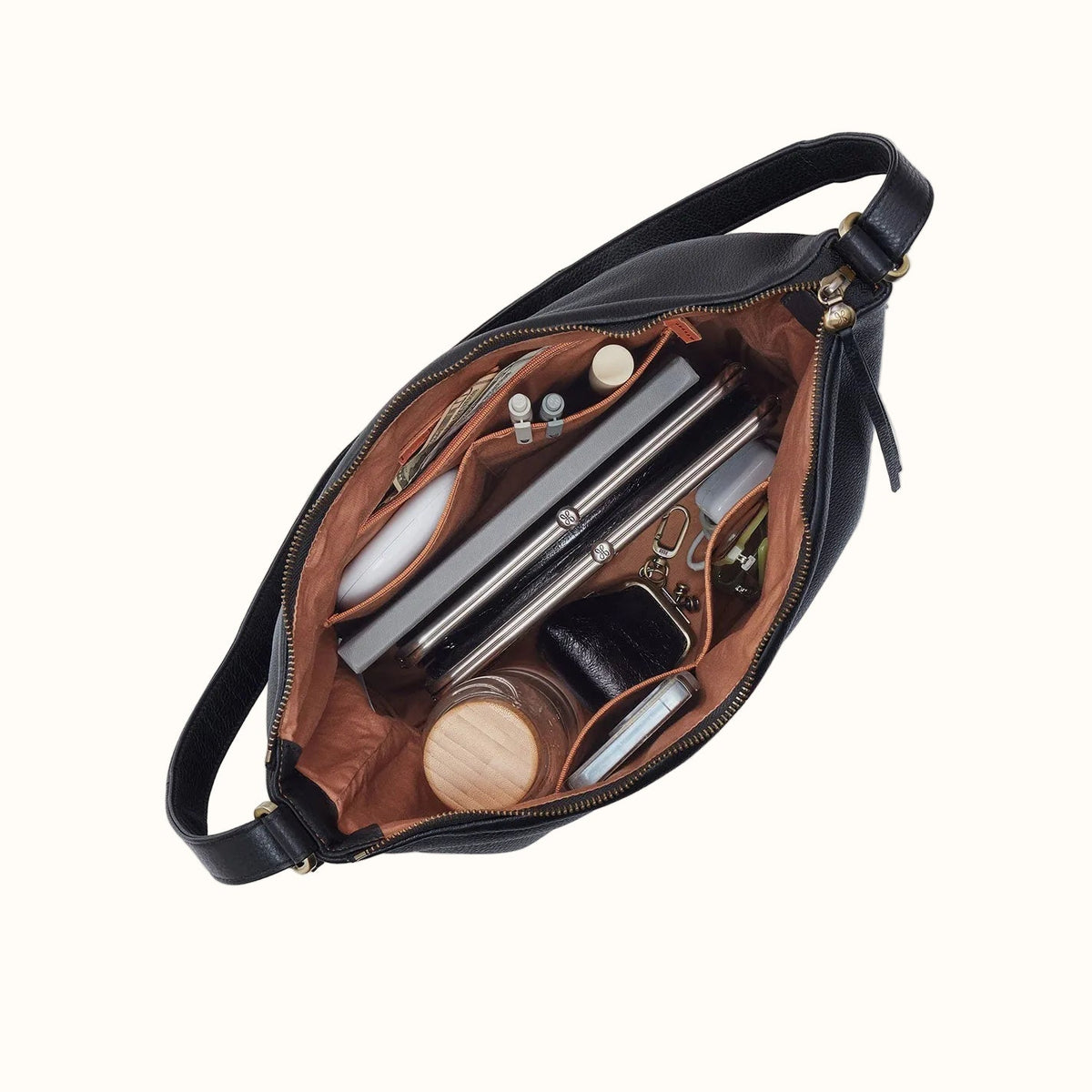 Emily Convertible Backpack in Pebbled Leather - Black