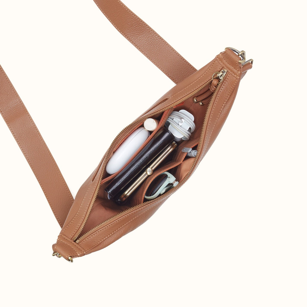 Carmen Sling In Pebbled Leather - Brown Sugar
