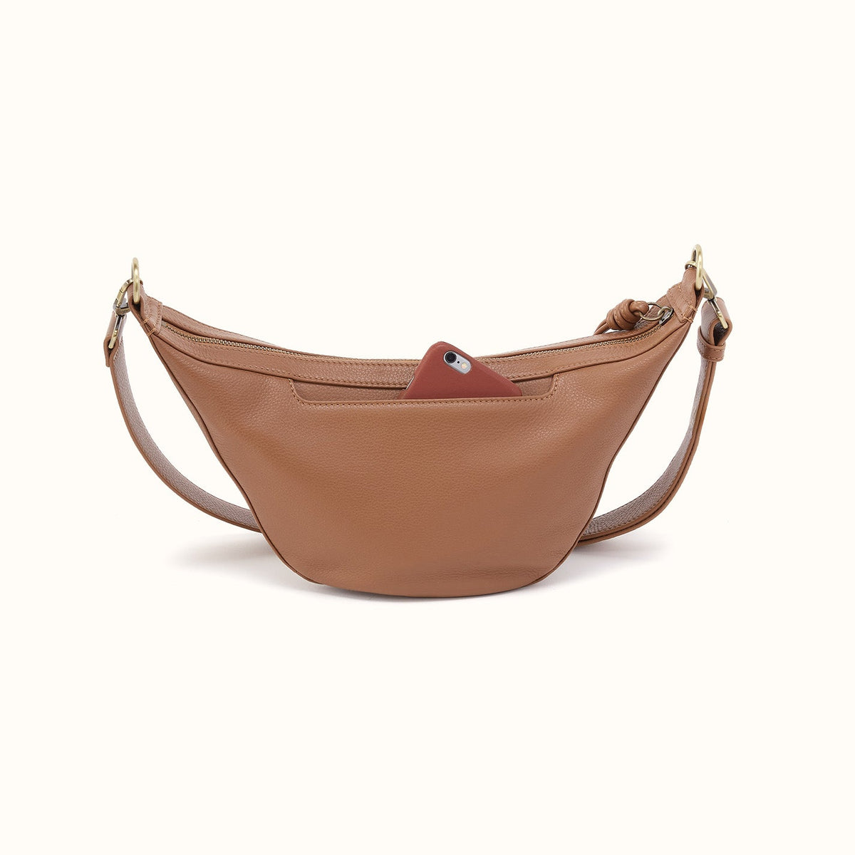 Carmen Sling In Pebbled Leather - Brown Sugar