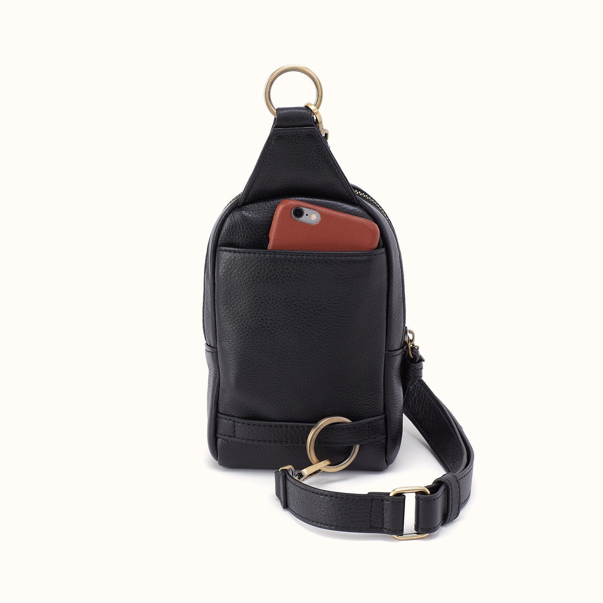 Cass Small Sling In Pebbled Leather - Black