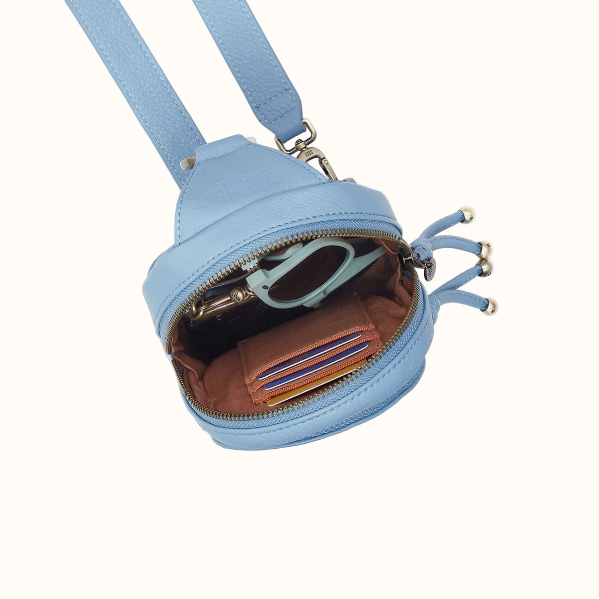 Cass Small Sling In Pebbled Leather - Seabreeze