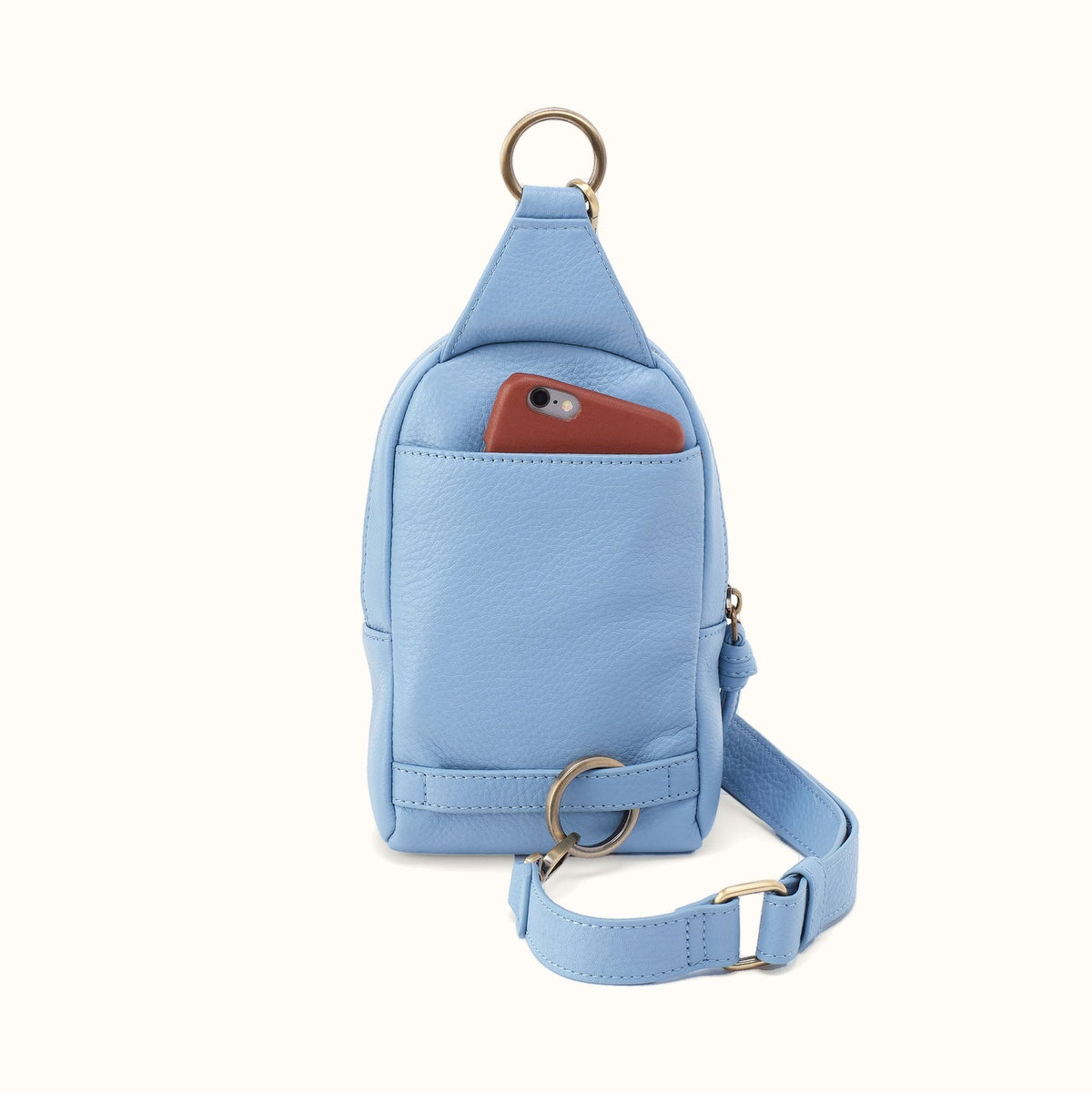 Cass Small Sling In Pebbled Leather - Seabreeze