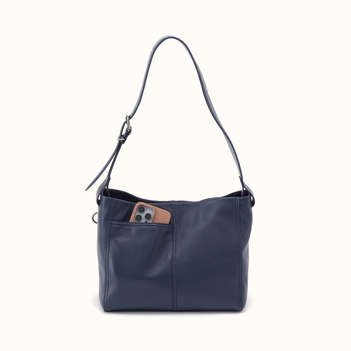 Render Shoulder Bag In Pebbled Leather - Ink Navy