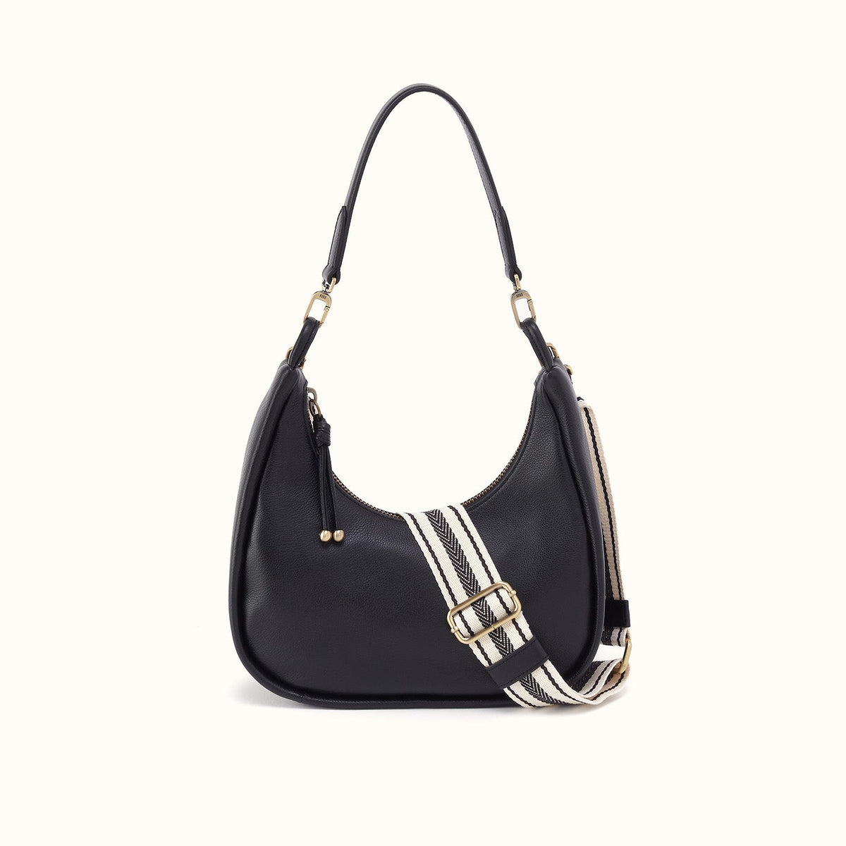 Cass Small Shoulder In Pebbled Leather - Black