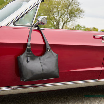 Atlas Tote In Patina Leather - Black