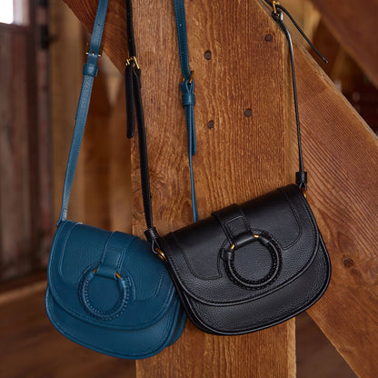 Kiva Small Crossbody In Pebbled Leather - Black
