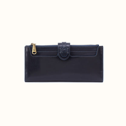Dunn Continental Wallet in Patina Leather - Navy Horizon
